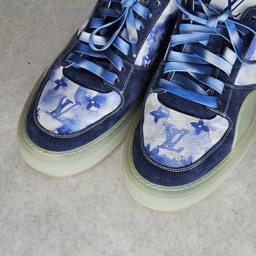Louis Vuitton Low Top Ollie Watercolor Blue Sneakers Shoes with Box Size 9.5-10 - Picture 3 of 16